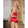 Subblime - 953898 Chemisier De Nuit En Soie Et Dentelle + Culotte Rouge S/M